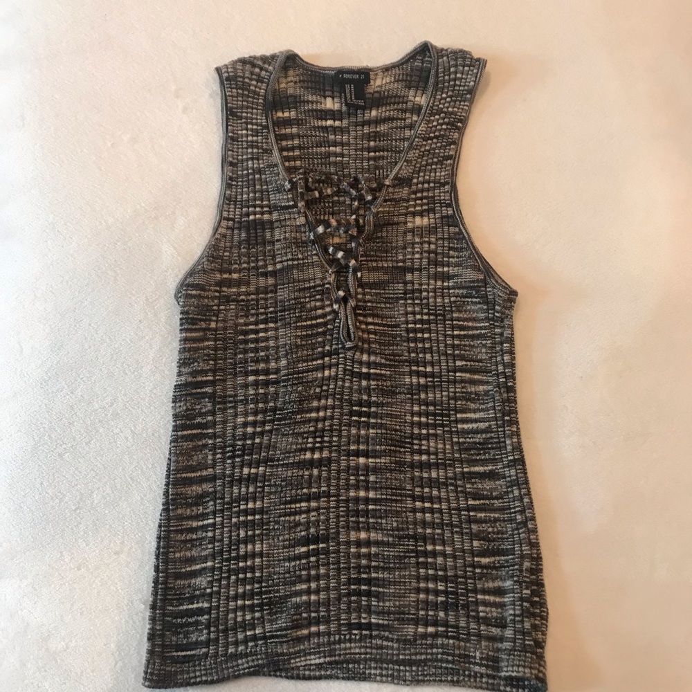 Forever 21 Knot Lace Up Tank